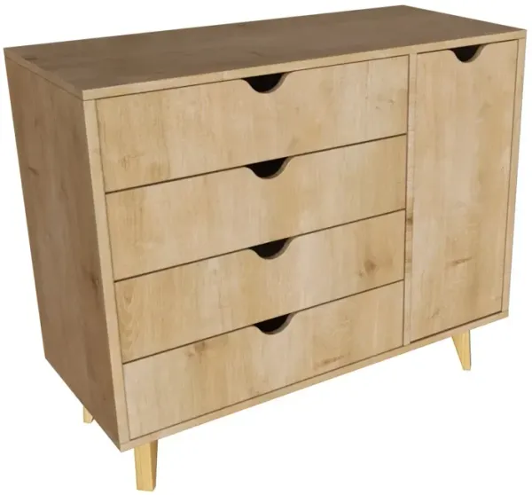 Solid Wood Four-Drawer Combo Dresser for Bedroom Storage