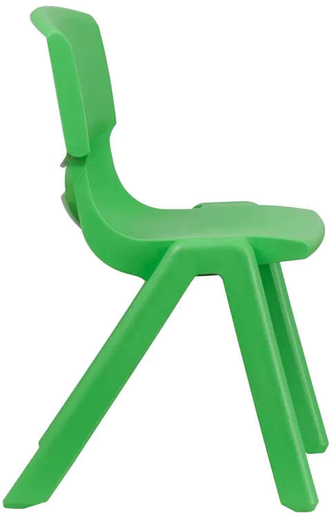 Flash Furniture Whitney 2 Pack Green Plastic Stackable School Chair with 15.5" Seat Height