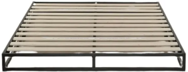 Hivvago Queen size 6-inch Low Profile Metal Platform Bed Frame with Wooden Slats