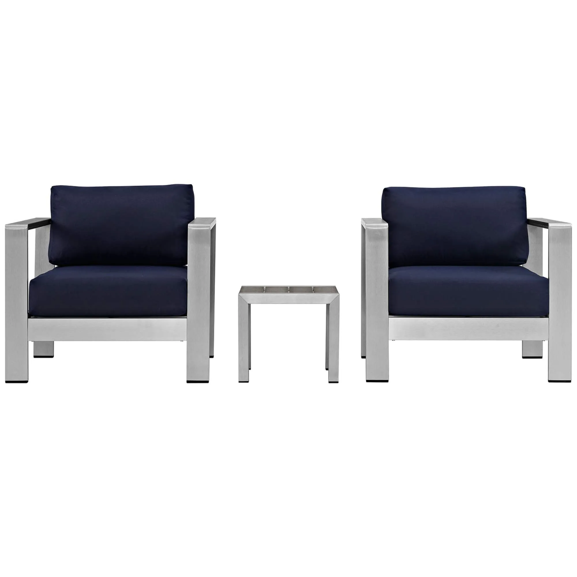 Shore Outdoor Patio Collection - Durable & Stylish Aluminum Furniture Set with Sectional Sofa, Side Table, and Armchairs