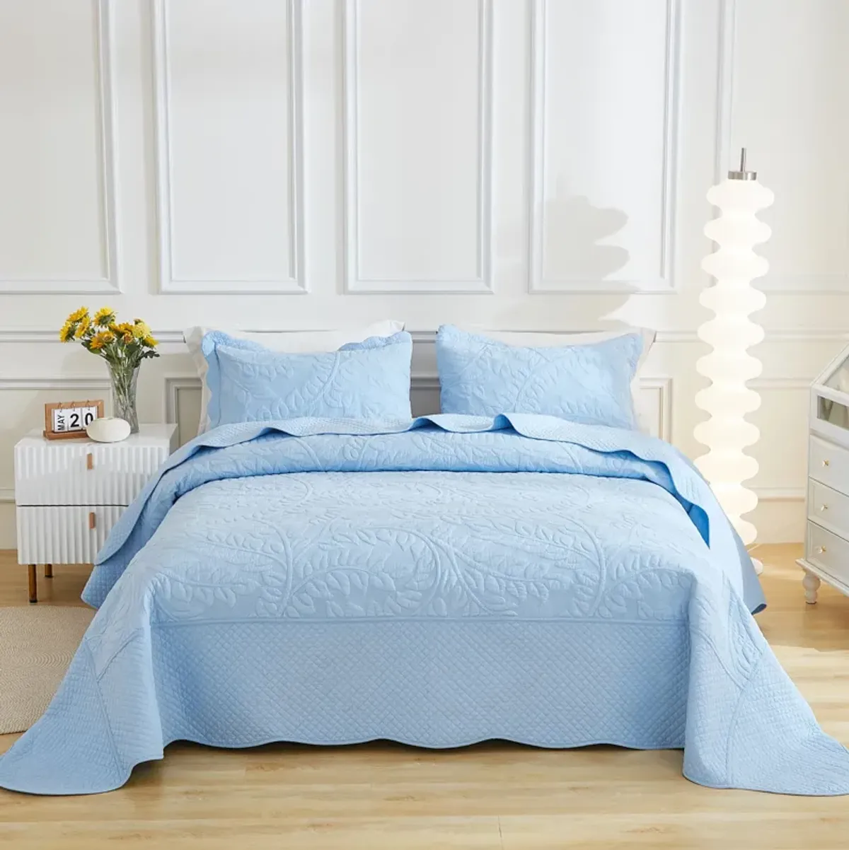 MarCielo 100% Cotton Oversized Bedspread Quilt Set T