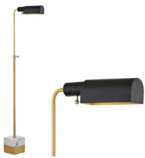 Iva Adjustable Brass Library LED Floor Lamp