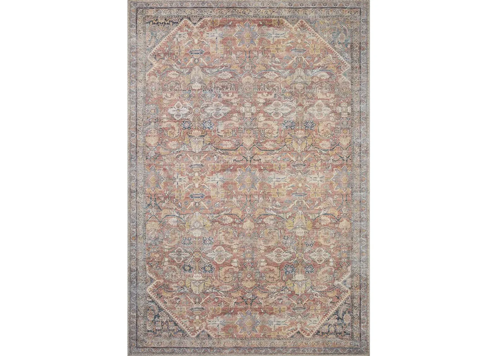 Adrian ADR02 Rust/Denim 3'6" x 5'6" Rug