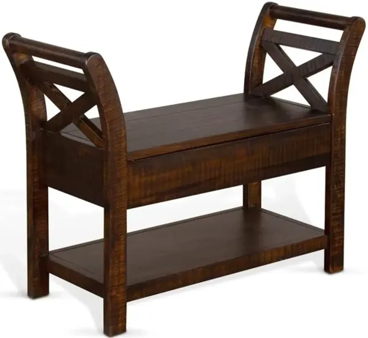 Sunny Designs Accent Bench with Storage, Wood Seat