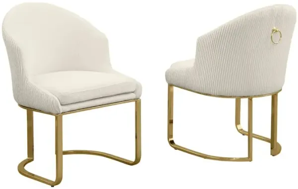 Best Quality Furniture Cream With Gold Side Chairs, Set Of Two