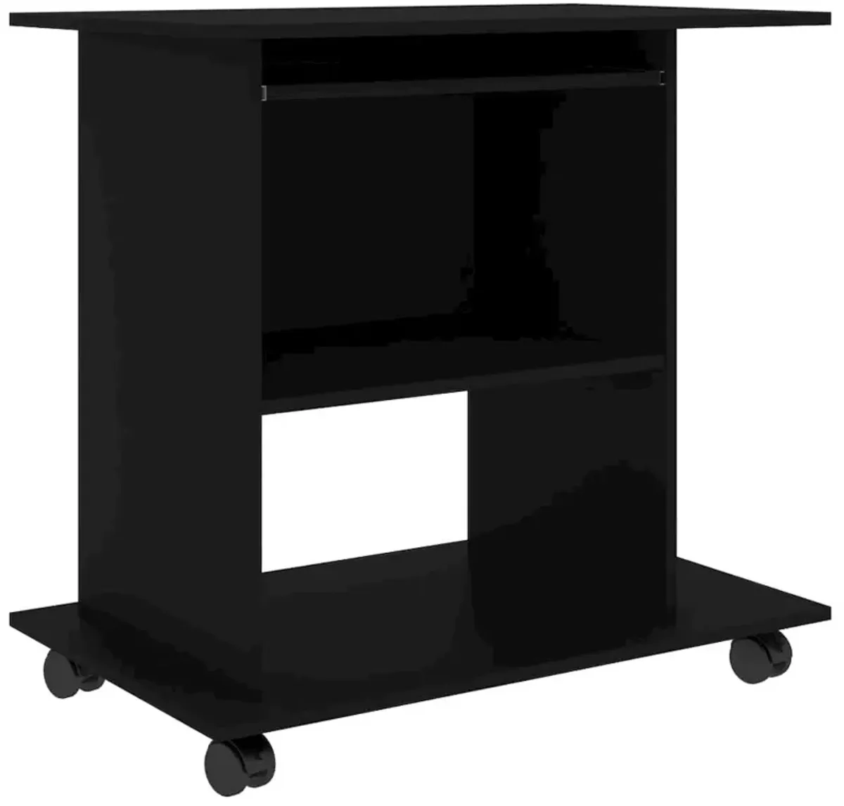 vidaXL Computer Desk Black 31.5"x19.7"x29.5" Chipboard, 802895