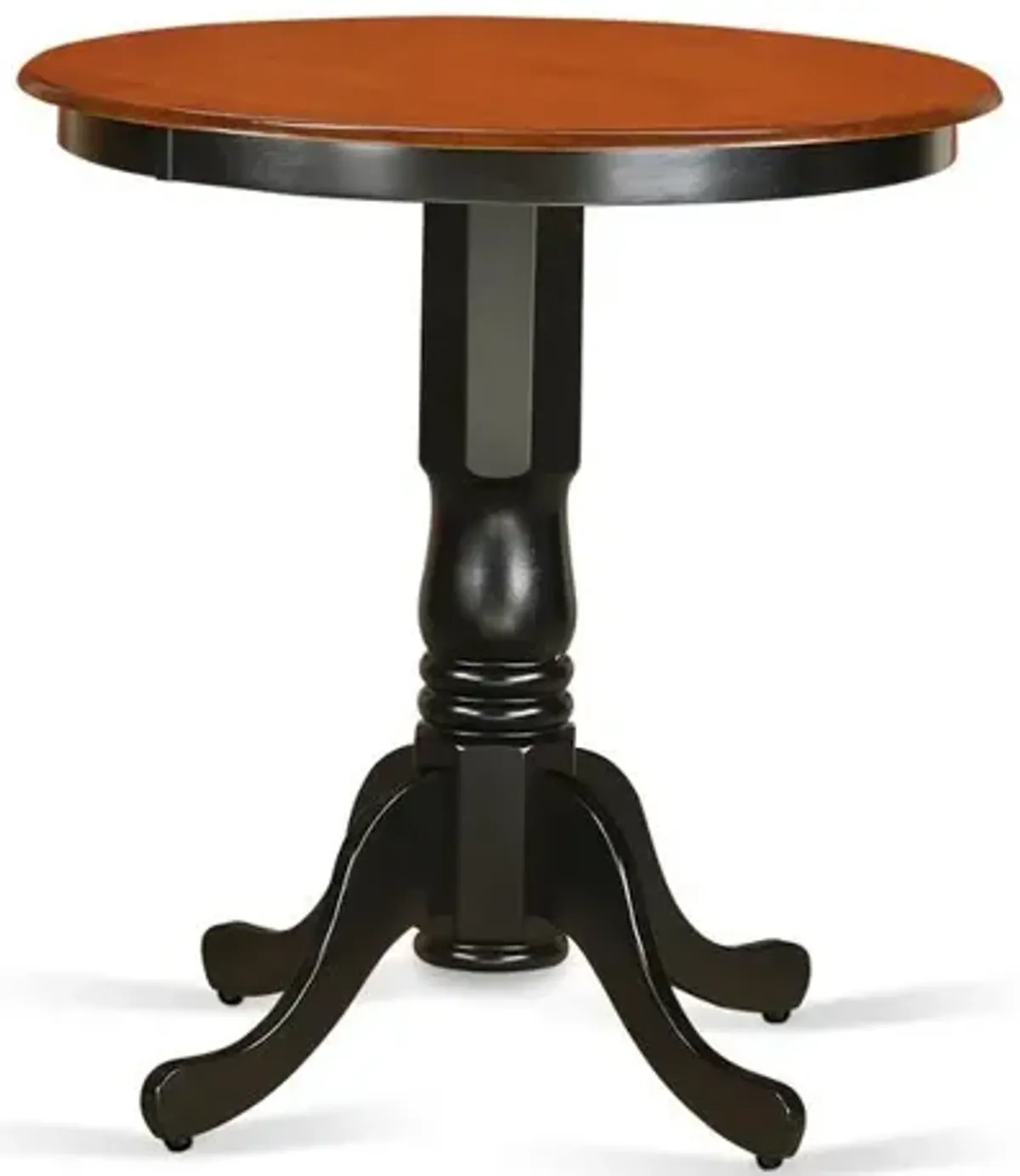 East West Furniture Eden  round  counter  height  table  finished  in  black  and  cherry