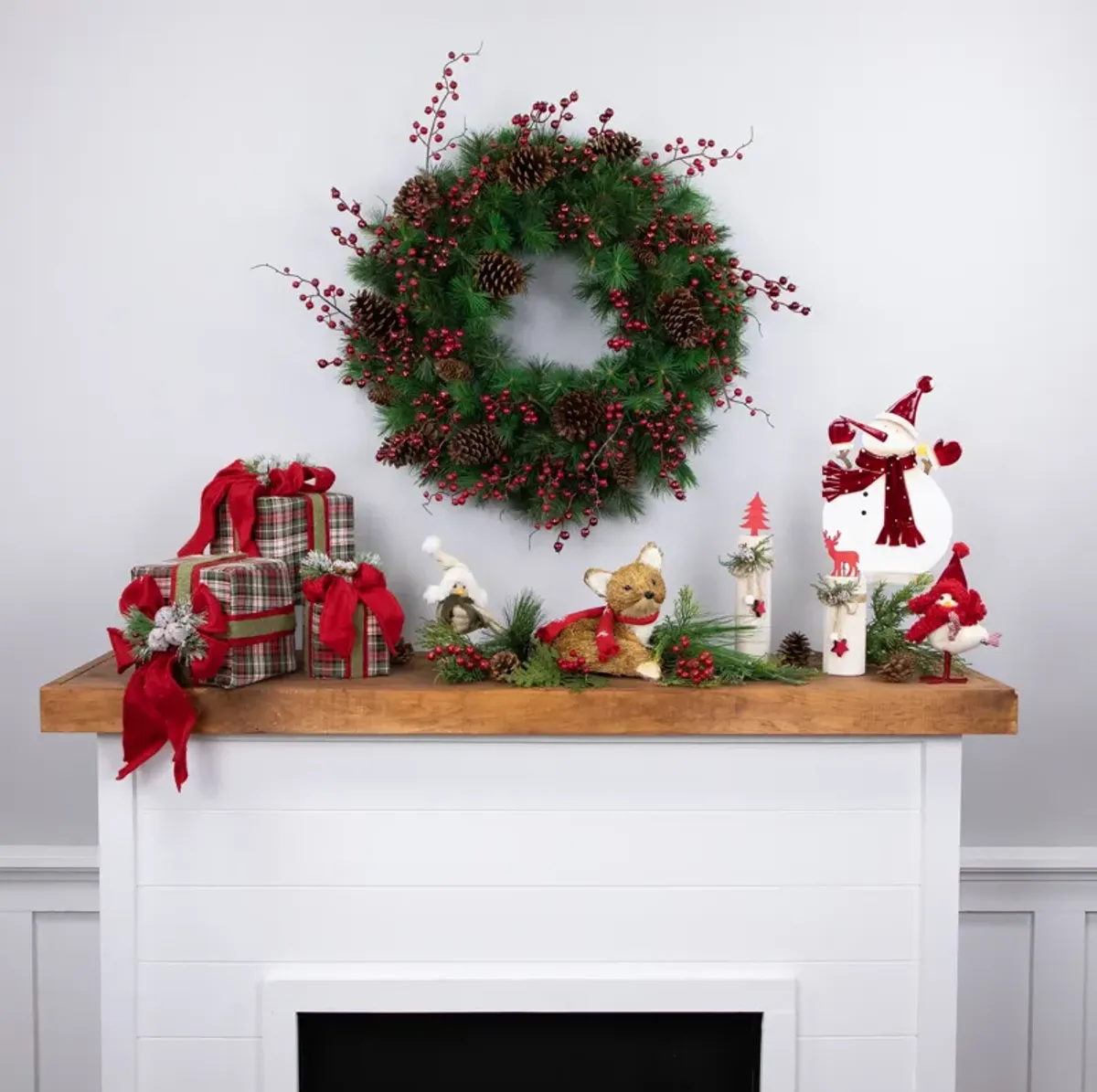 Royal Oregon Pine Artificial Christmas Wreath with Pinecones  24-Inch  Unlit