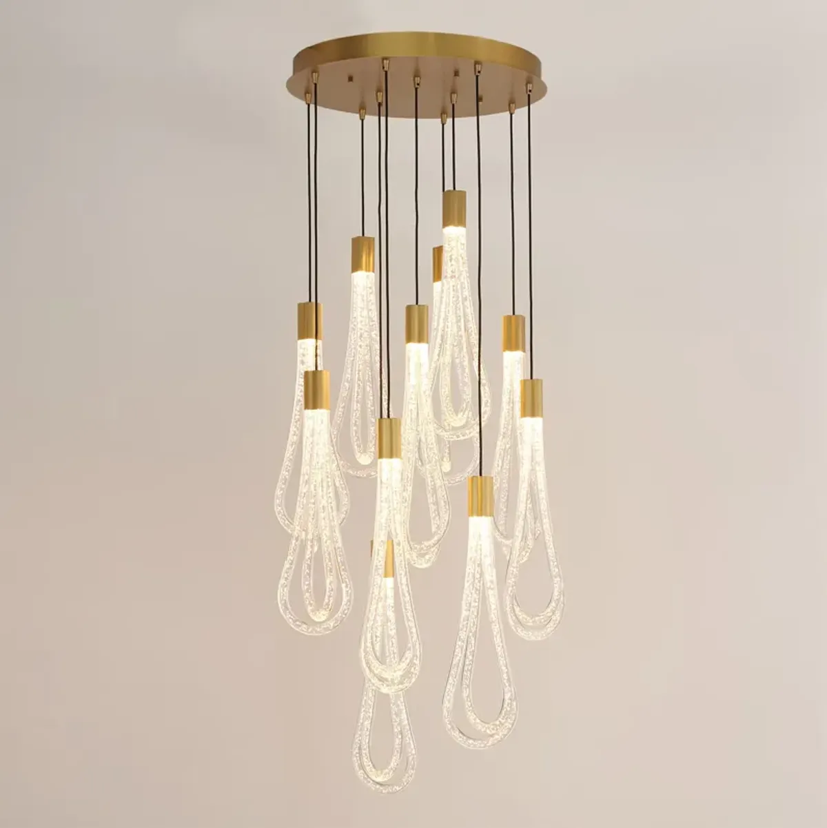 Round Layered Raindrop Chandelier