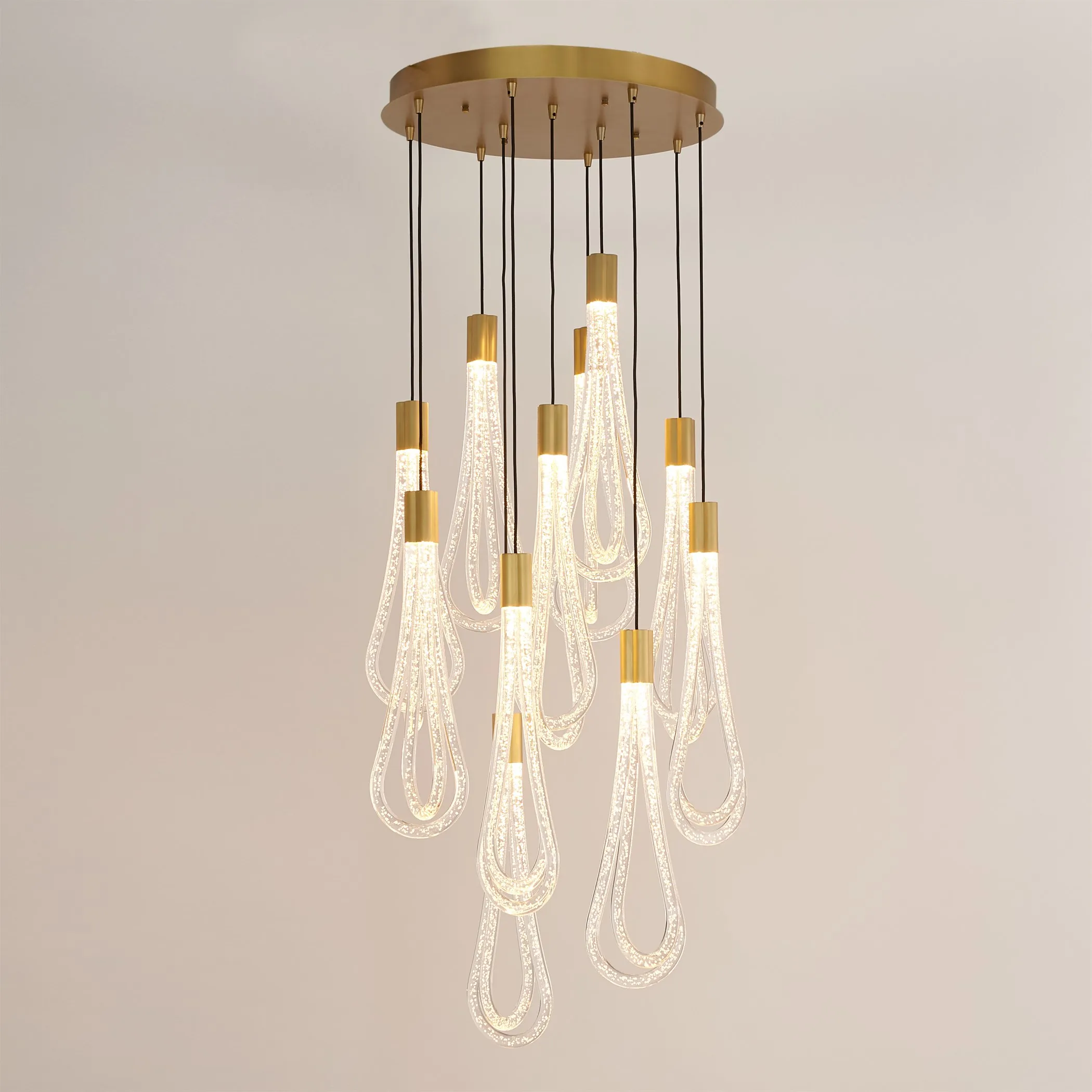 Round Layered Raindrop Chandelier