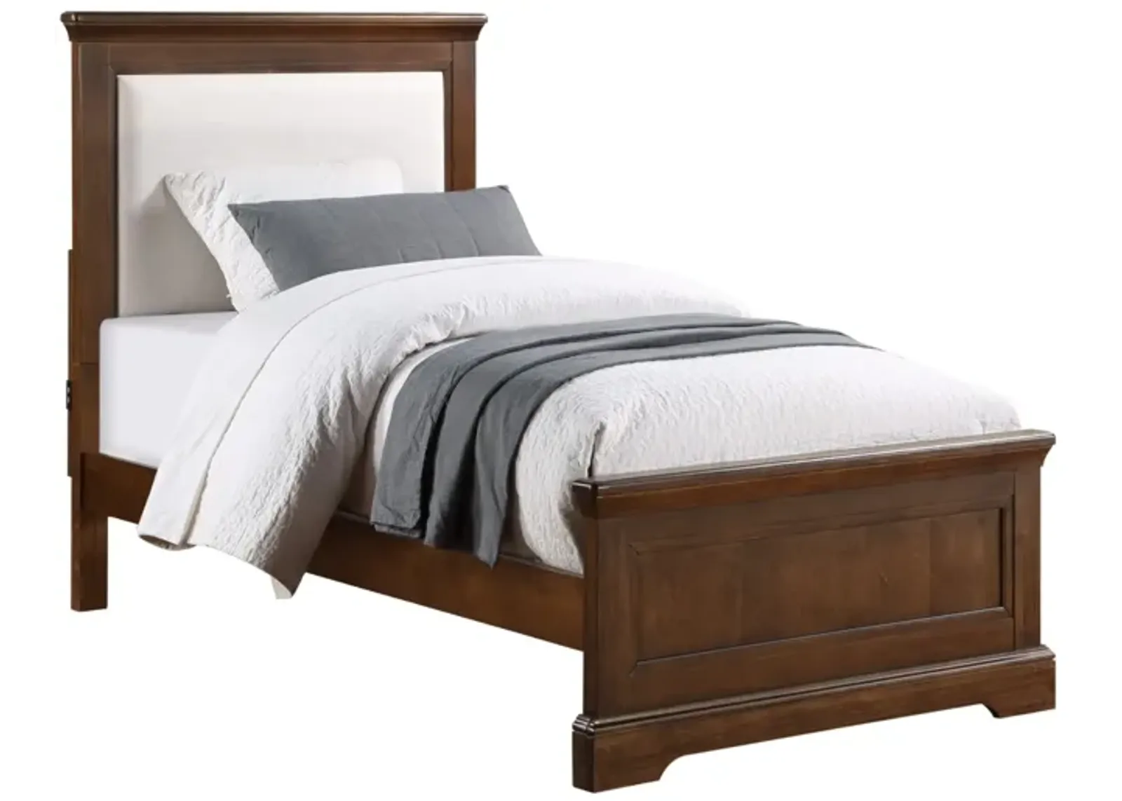 Tamarack Upholstered Twin Bed in Hazelnut