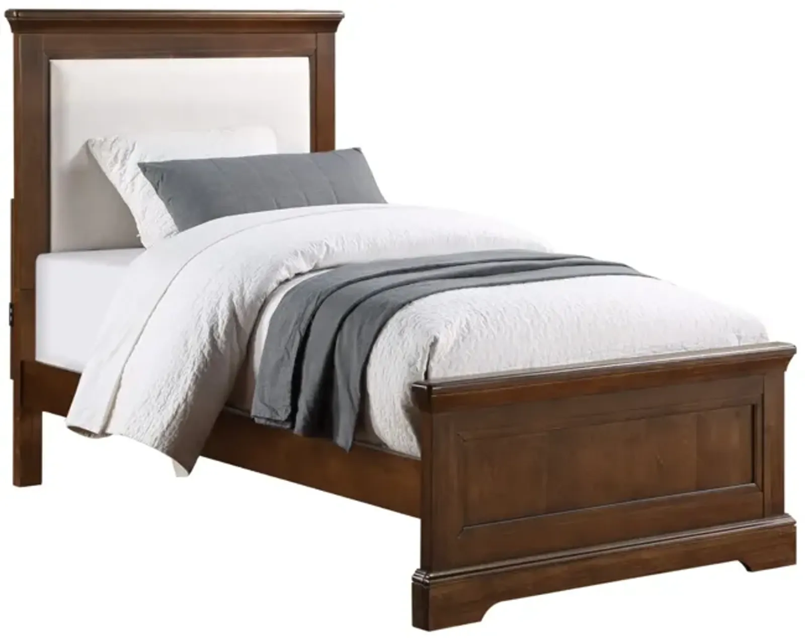 Tamarack Upholstered Twin Bed in Hazelnut