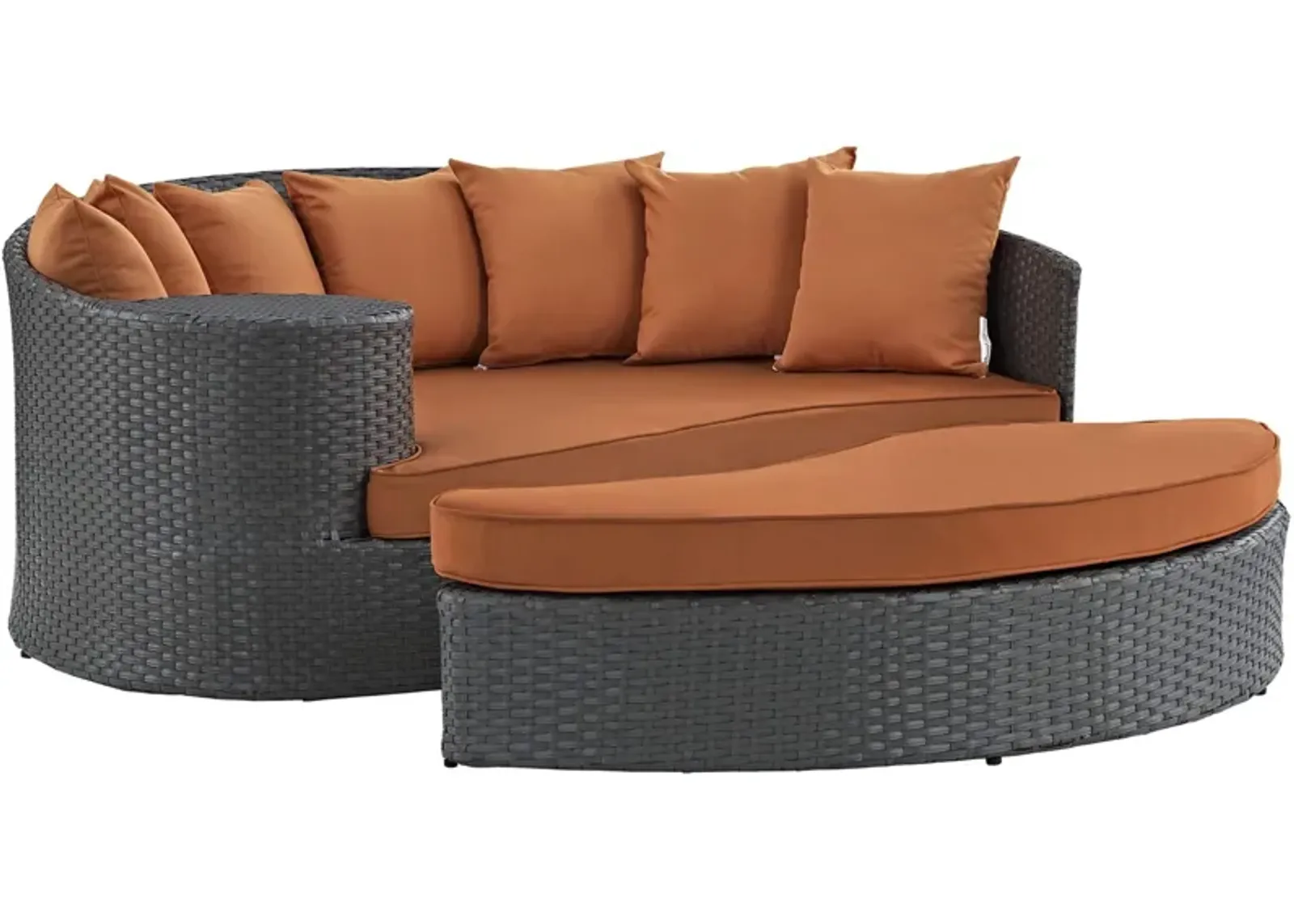 Sojourn Outdoor Patio Furniture Collection - Sectional Sofa Daybed with Sunbrella Cushions, Synthetic Rattan Weave, UV Protection, and Aluminum Frame