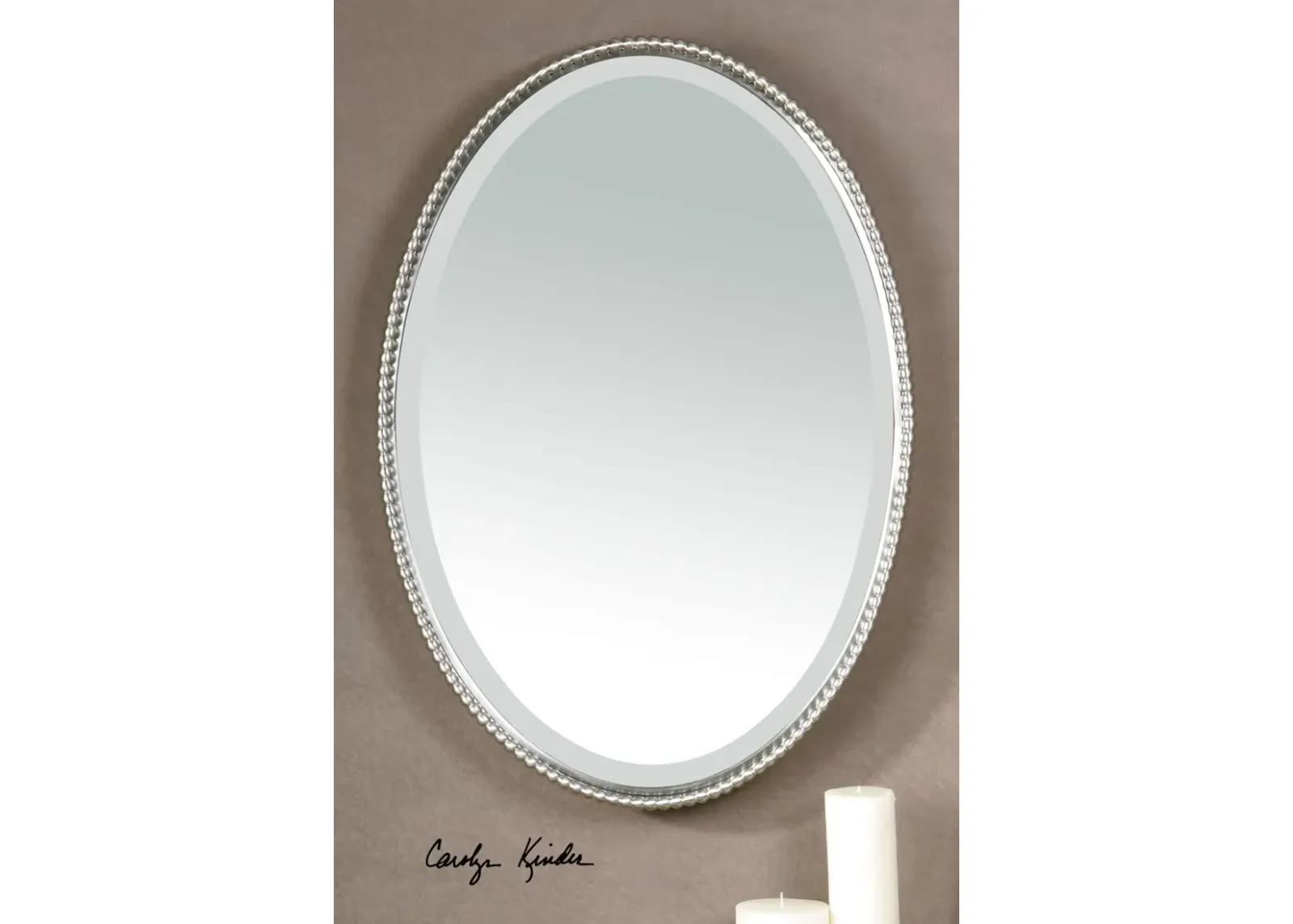 Uttermost Sherise Brushed Nickel Oval Mirror