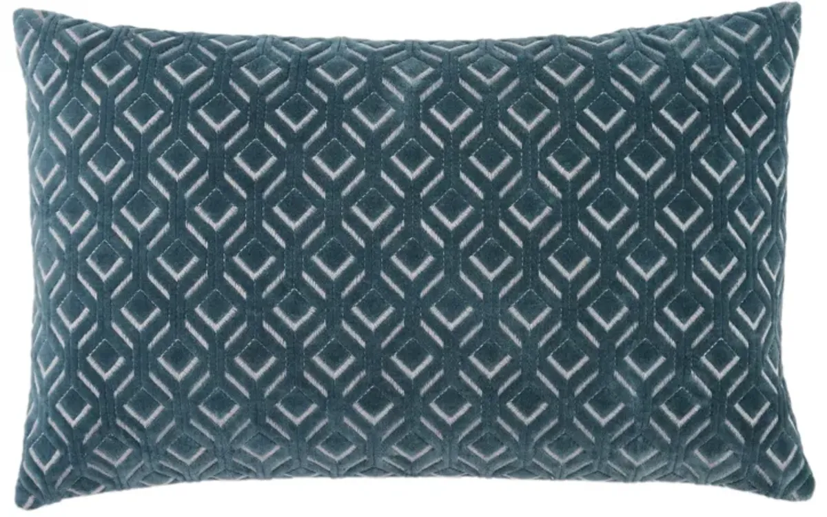 Nouveau Goblin Blue Polyester Fill Lumbar Pillow