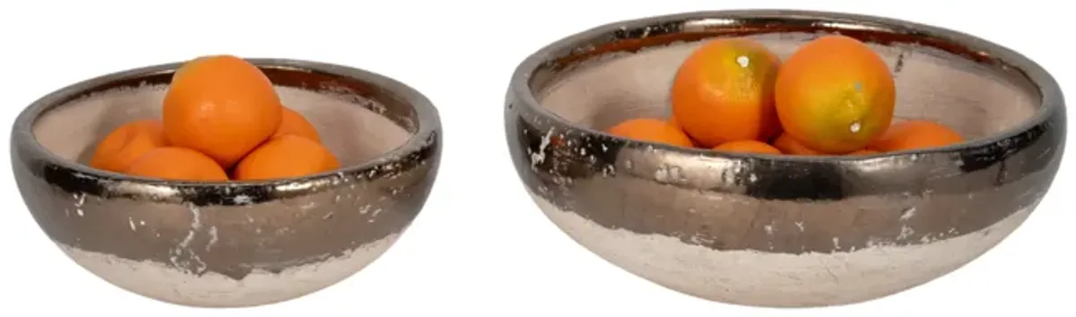 Gold Rim Terracotta Bowls set