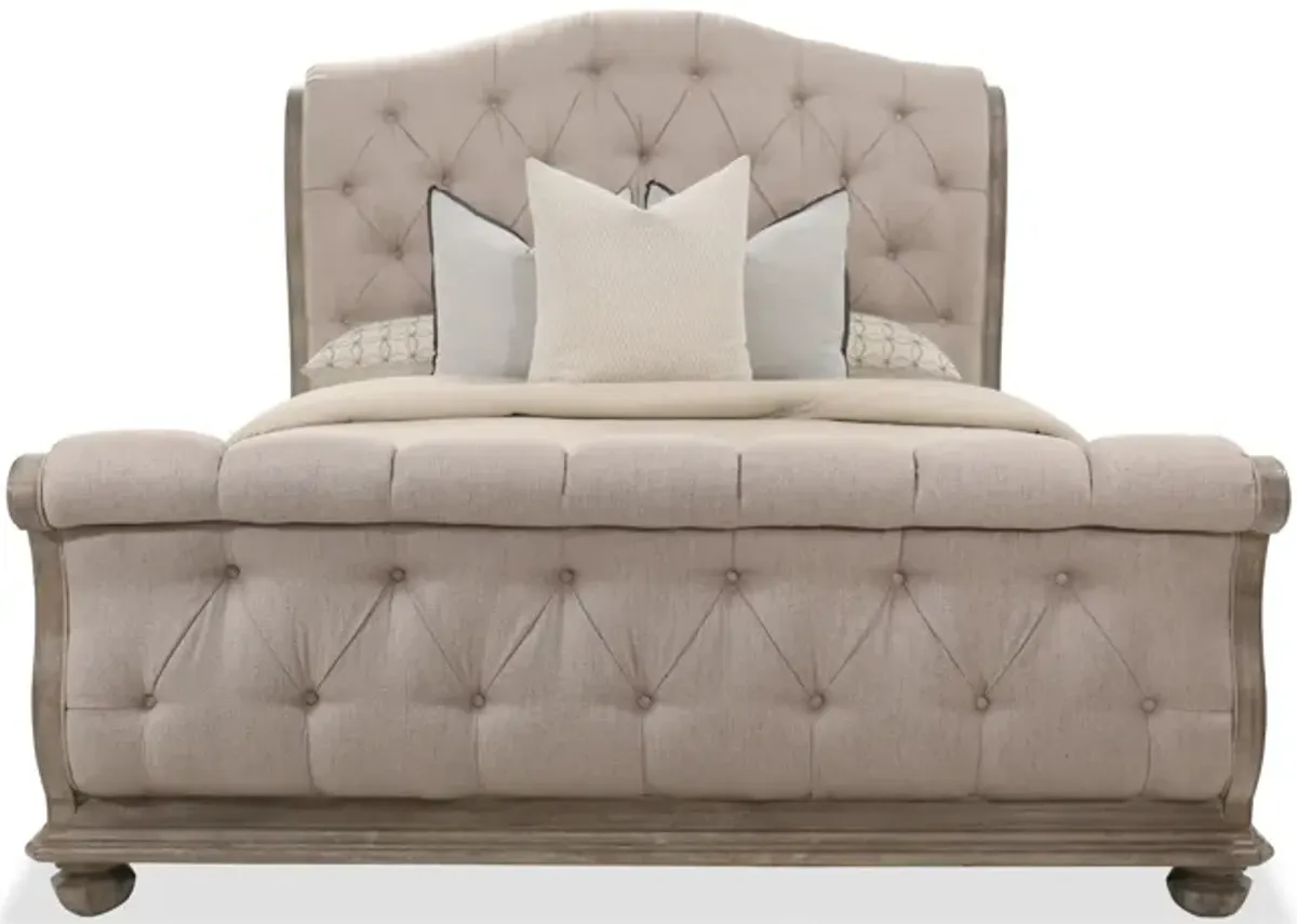 Summer Creek Shoals Upholstered Tufted Sleigh King Bed