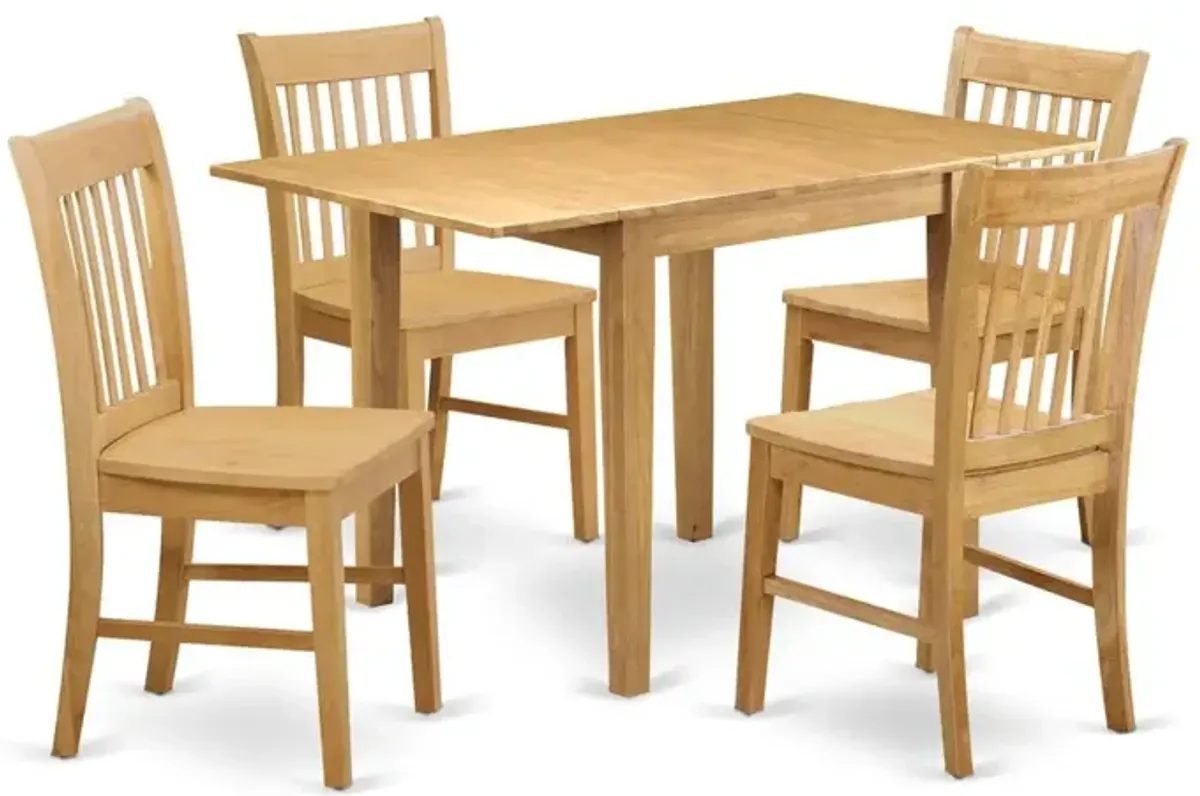 Dining Room Set Oak, NDNO5-OAK-W