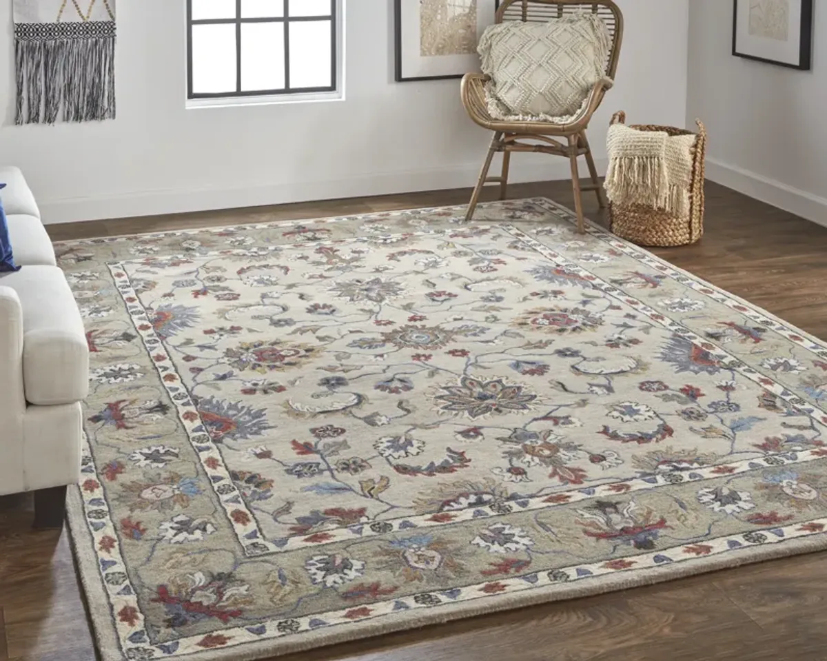 Rylan 8642F Ivory/Taupe/Blue 8' x 10' Rug