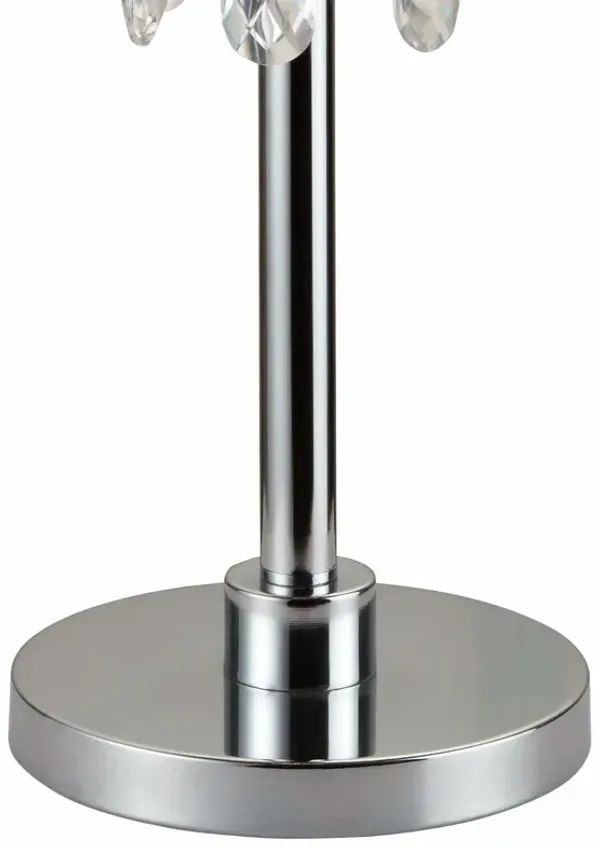 Metal Chandelier Table Lamp with Crystal Accent, Set of 2,Black and Chrome