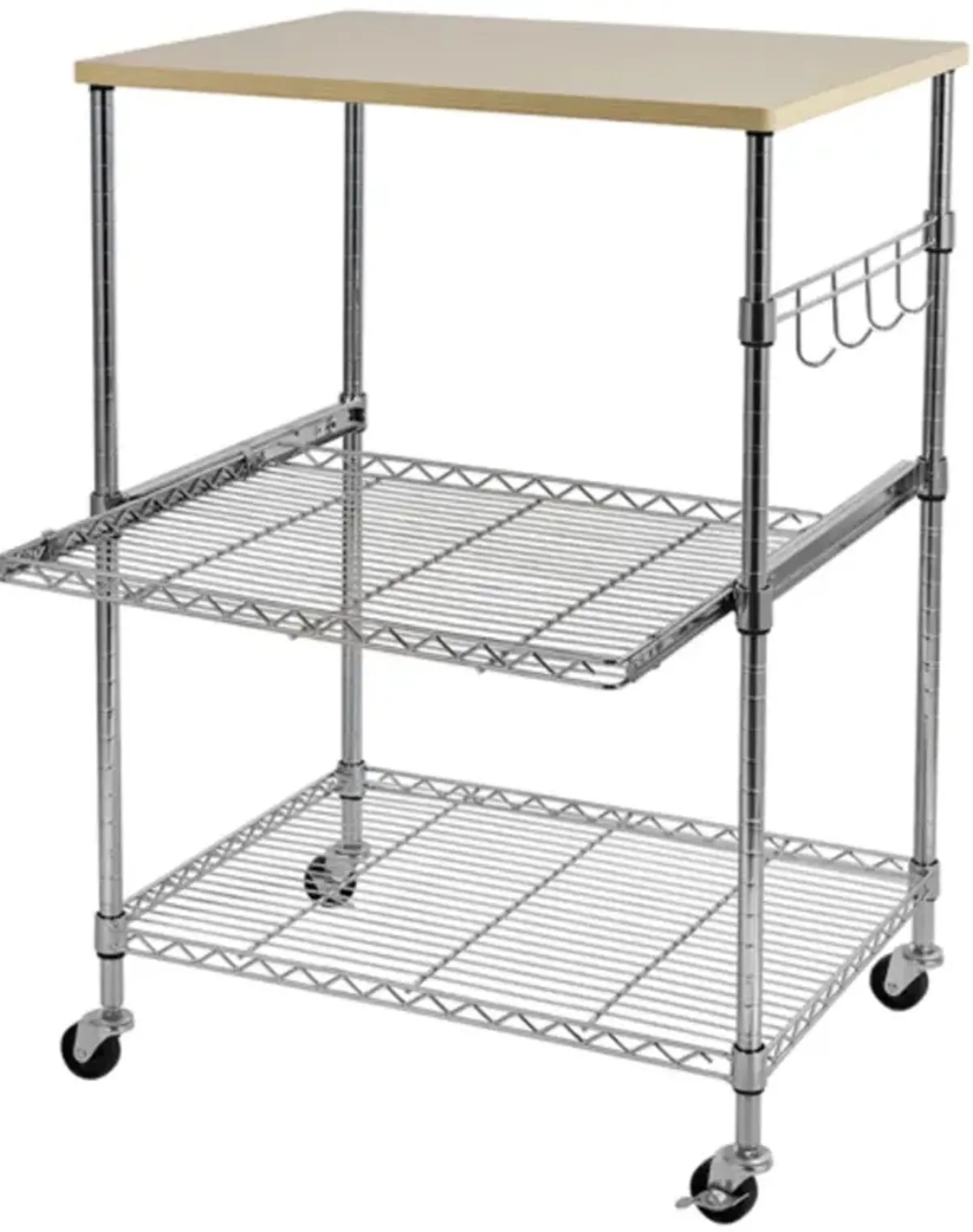 3-Tier Rolling Wire Kitchen Cart, Utility Storage with Wheels