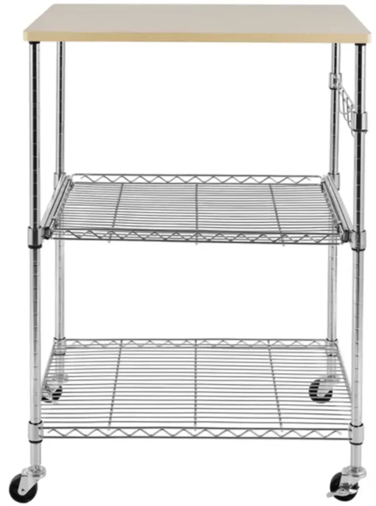 3-Tier Rolling Wire Kitchen Cart, Utility Storage with Wheels