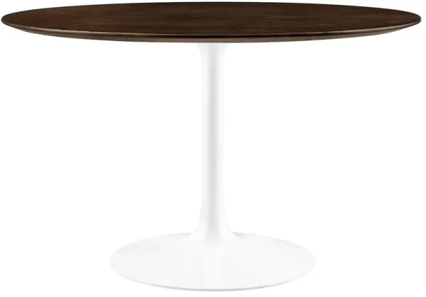 Modway - Lippa 48" Round Wood Grain Dining Table White Cherry Walnut