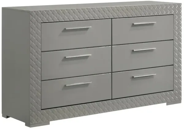 Coaster Co. of America Ives 6-drawer Dresser Cabinet Grey High Gloss