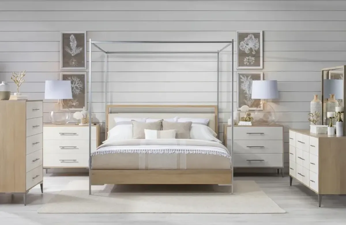 Biscayne Upholstered King Canopy Bed