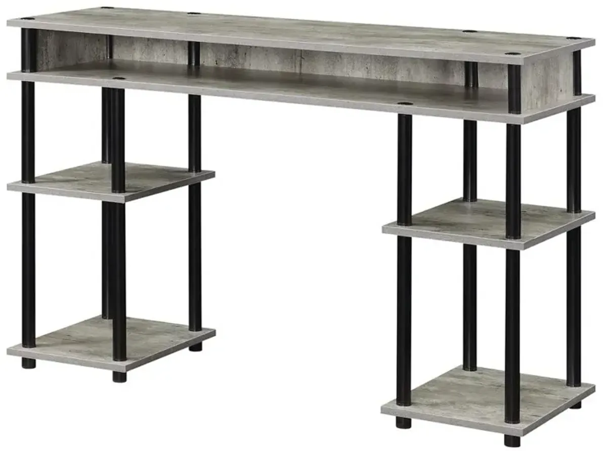 Convenience Concepts Designs2Go No Tools Student Desk with Shelves, Faux Birch/Black