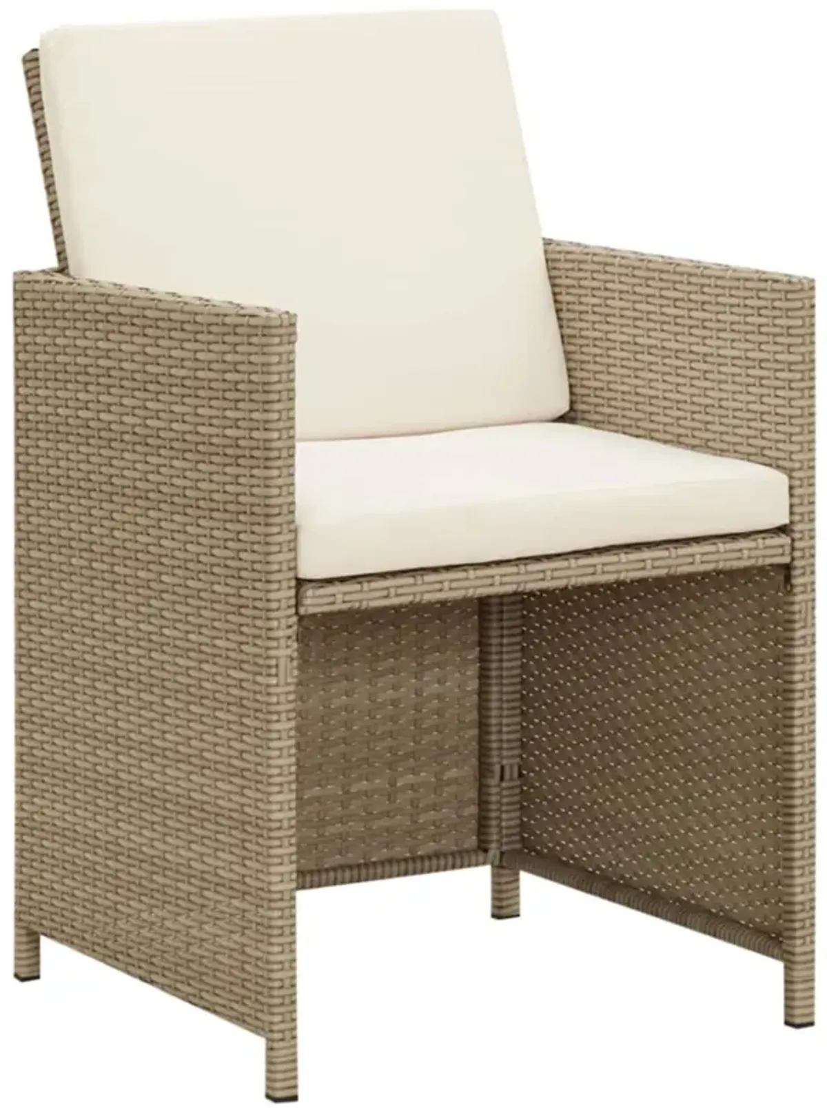 vidaXL Garden Chairs with Cushions 2 pcs Poly Rattan Beige