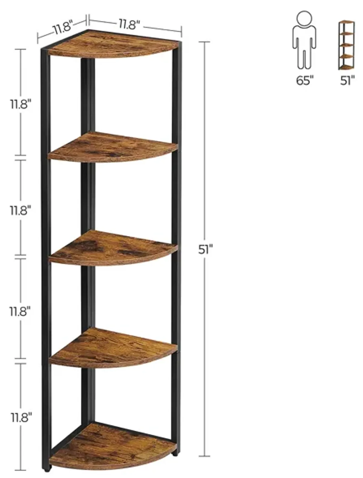 Elegant Corner Shelf with 5 Tiers for Optimal Storage