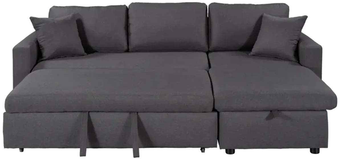 Merax Upholstery Sleeper Sectional Sofa