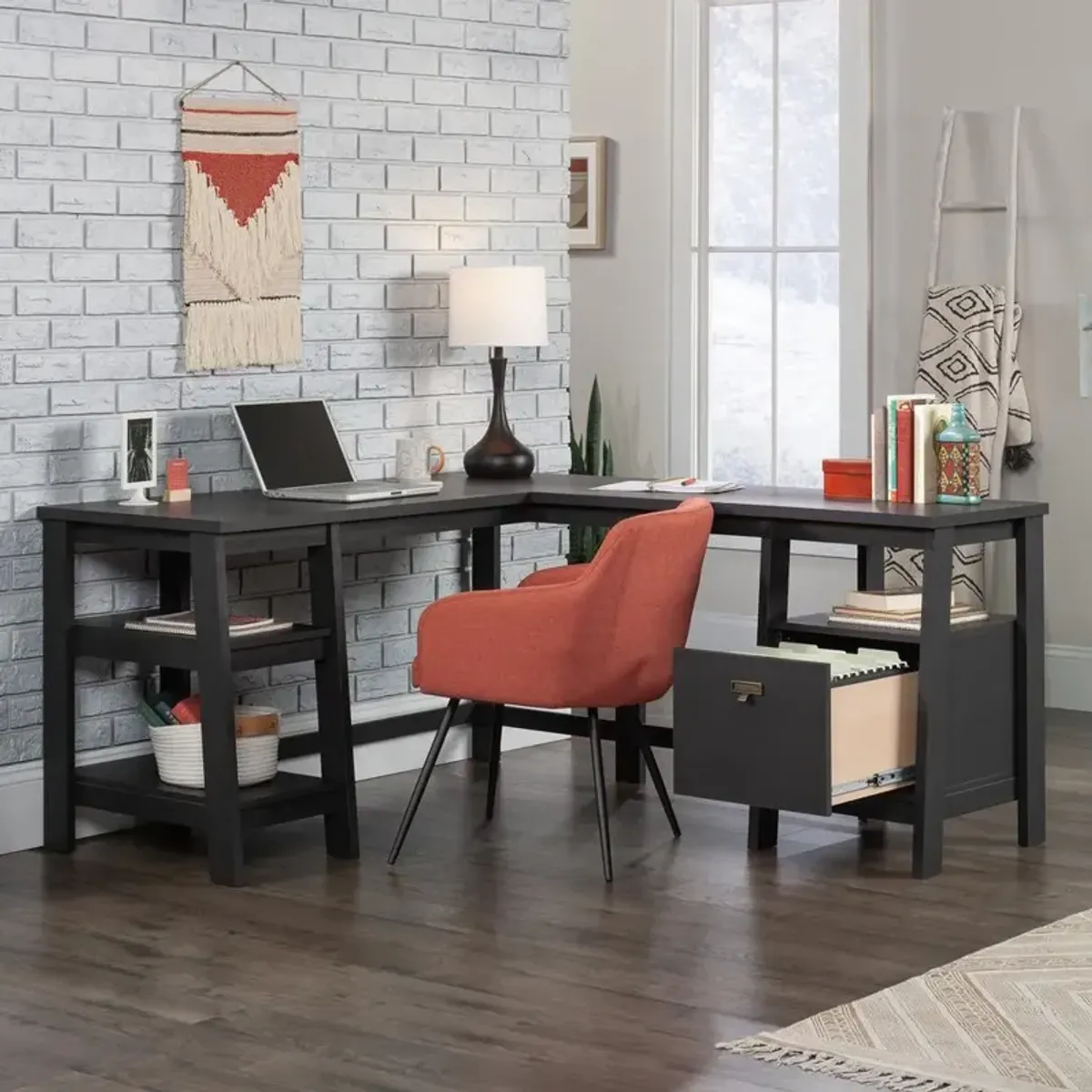 Sauder Trestle L-Desk Rao