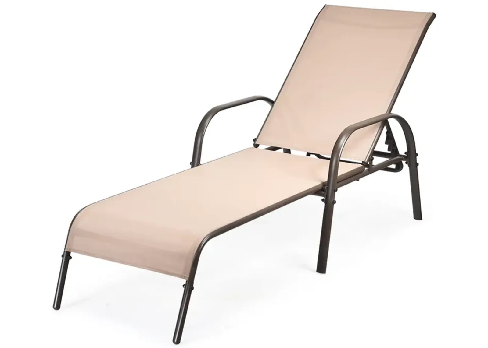 Adjustable Patio Chaise Folding Lounge Chair with Backrest