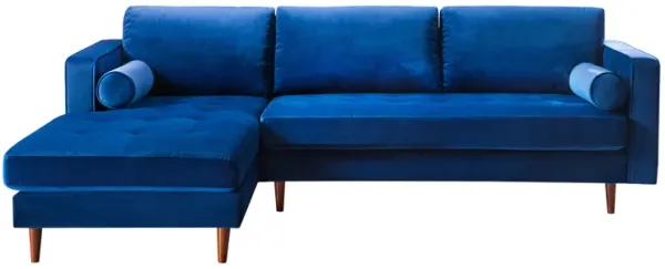 Como Navy Velvet Sectional LAF