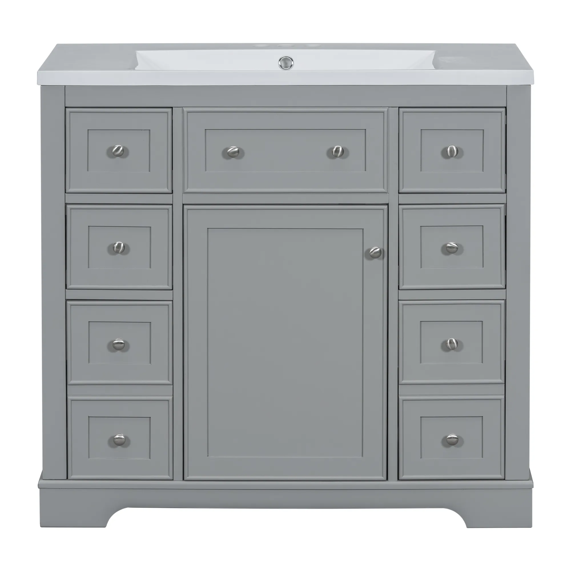 Merax Solid Wood Bathroom Vanity Cabinet with Sink