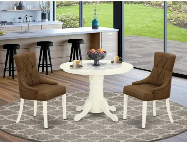 East West Furniture Dining Room Set Linen White