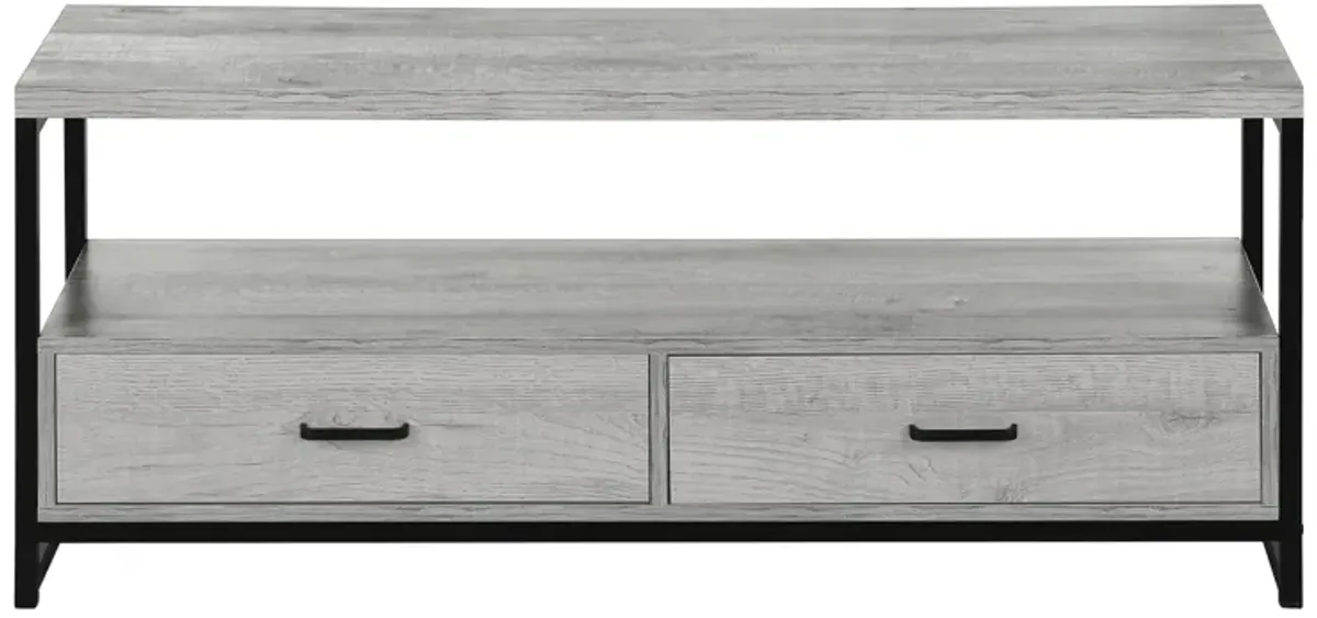 Monarch Specialties I 2871 Tv Stand, 48 Inch, Console, Media Entertainment Center, Storage Drawers, Living Room, Bedroom, Laminate, Metal, Grey, Black, Contemporary, Modern