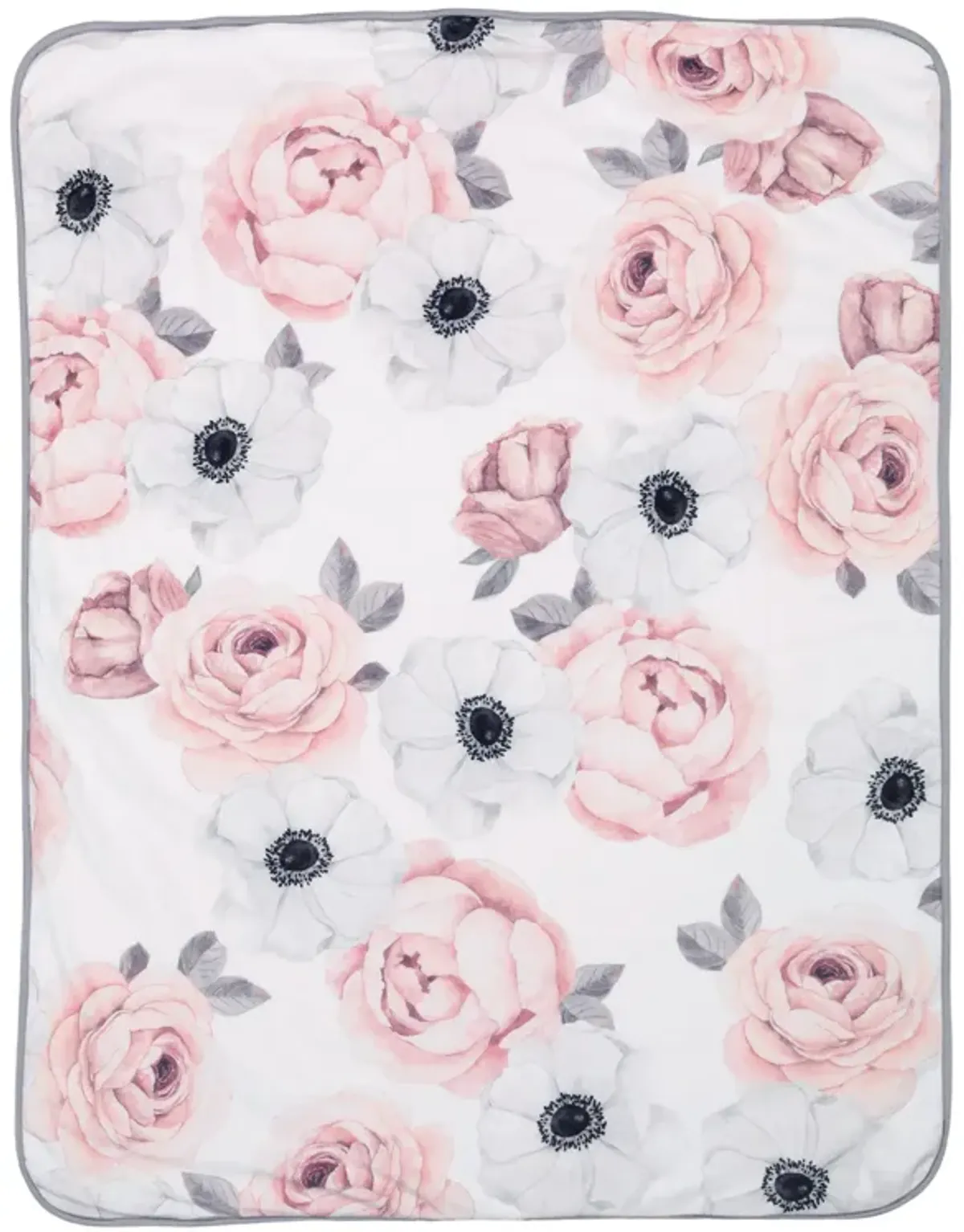 Lambs & Ivy Floral Garden Watercolor Floral Pink Ultra Soft Baby Blanket