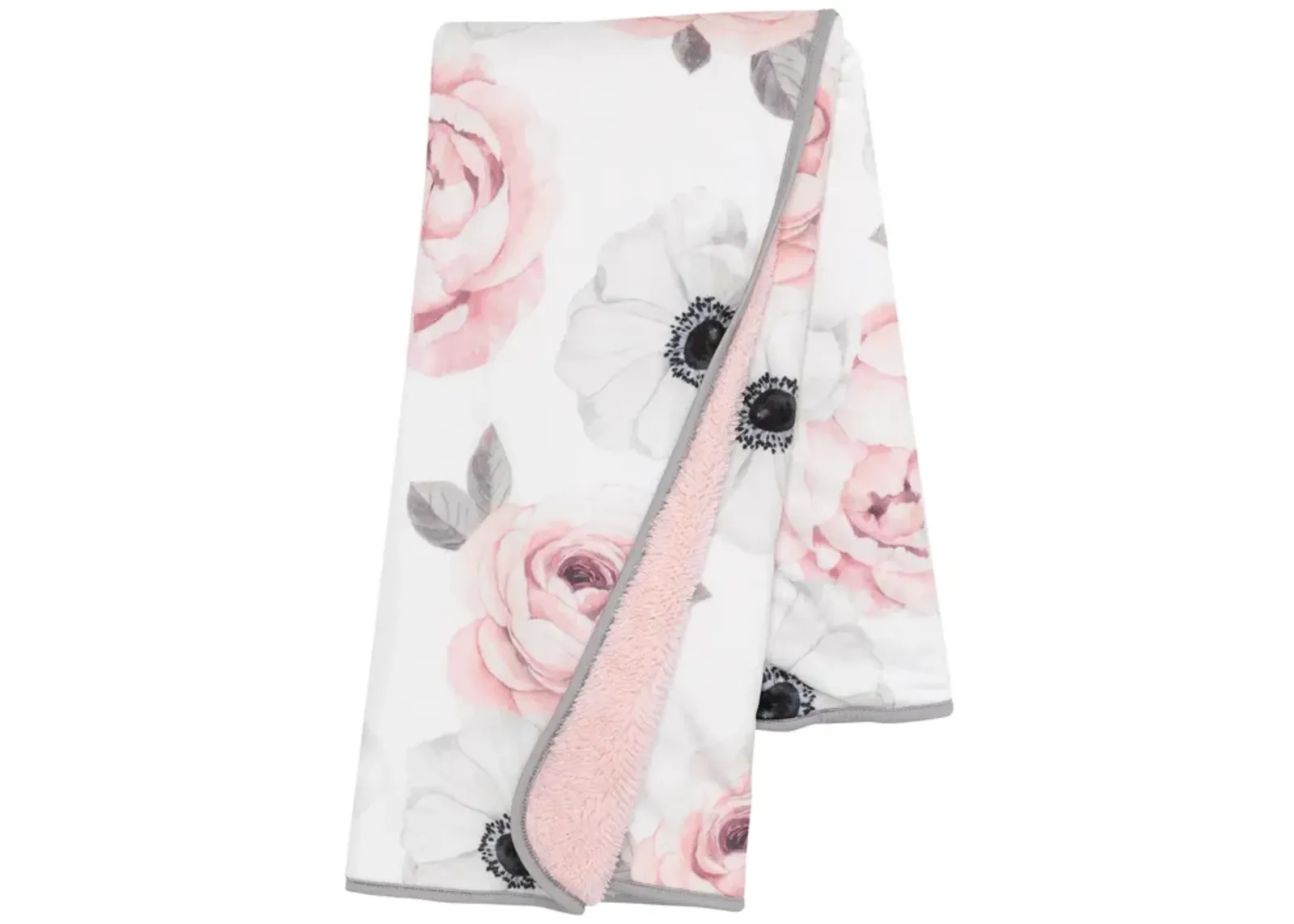 Lambs & Ivy Floral Garden Watercolor Floral Pink Ultra Soft Baby Blanket