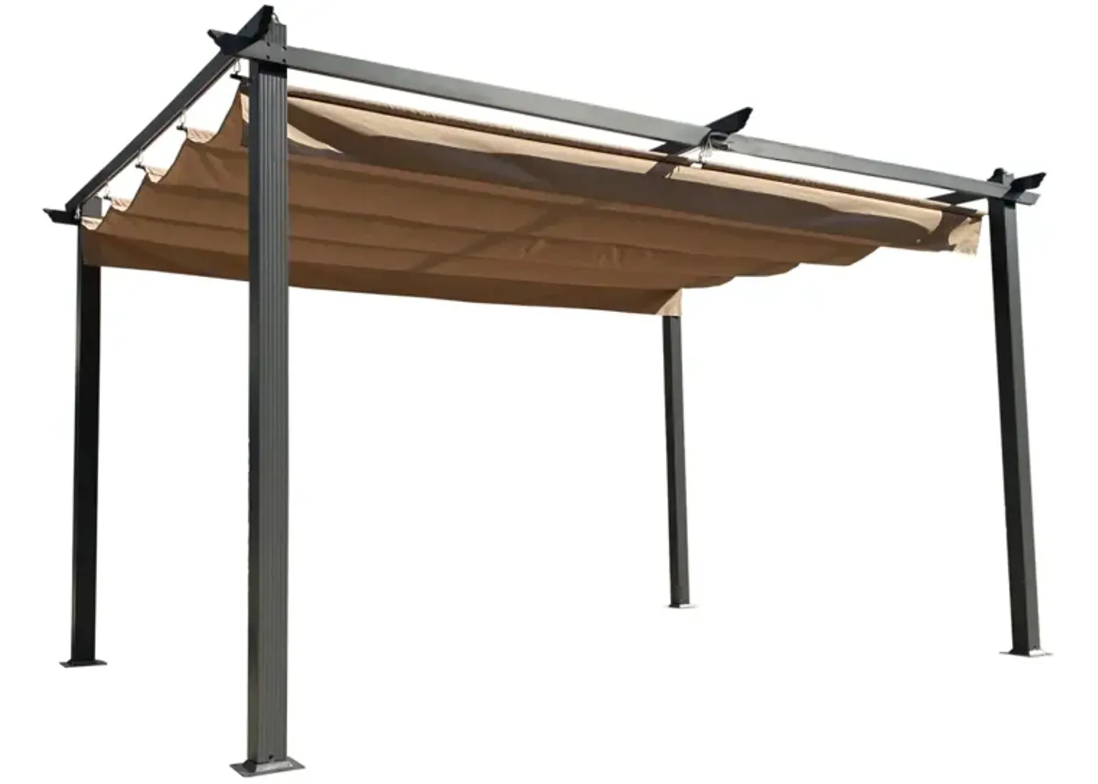 10FT Retractable Pergola Canopy for Outdoor Sun Shelter