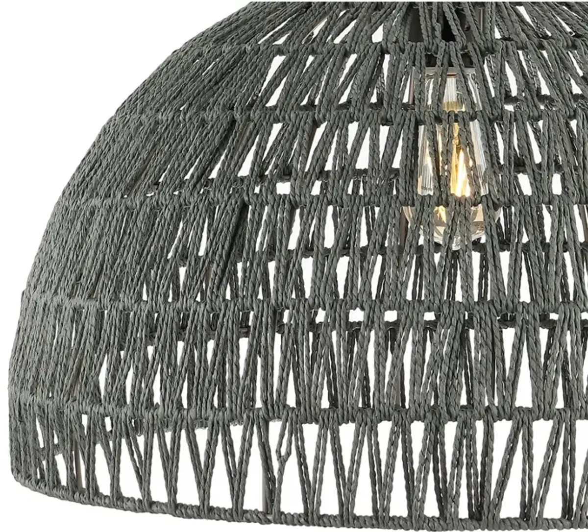 Campana Bohemian Modern Woven Rattaniron LED Pendant