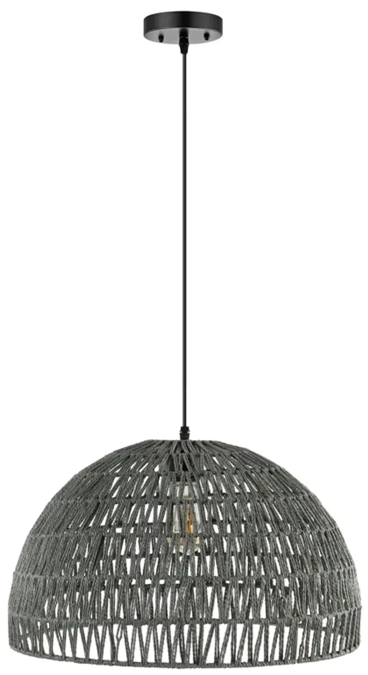 Campana Bohemian Modern Woven Rattaniron LED Pendant