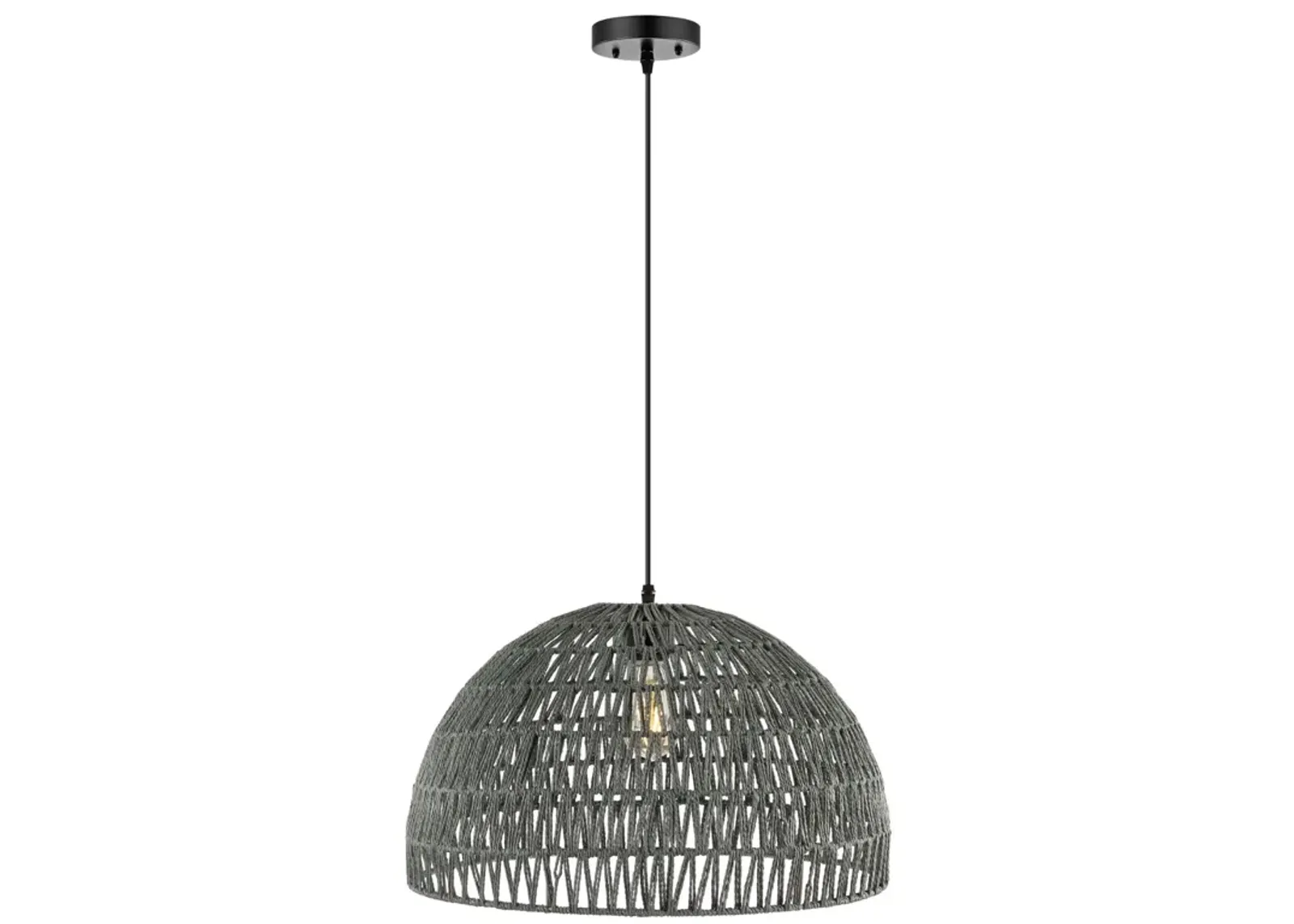 Campana Bohemian Modern Woven Rattaniron LED Pendant