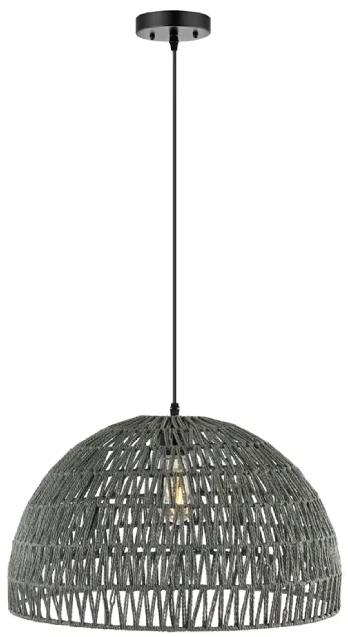 Campana Bohemian Modern Woven Rattaniron LED Pendant