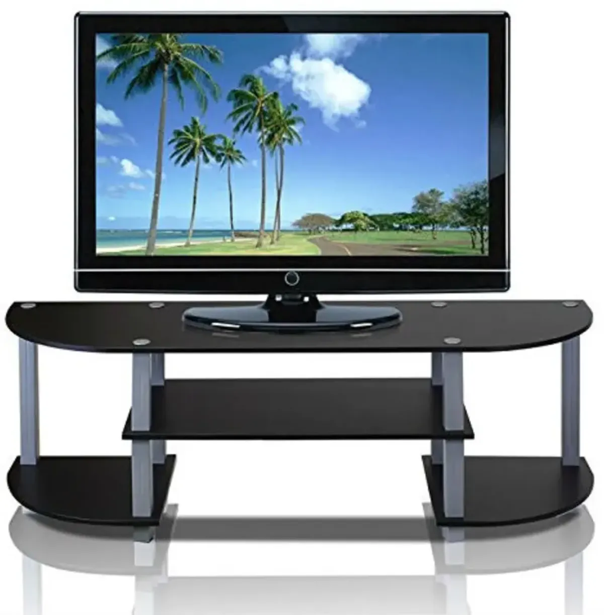 Hivvago Contemporary Grey and Black TV Stand - Fits up to 42-inch TV