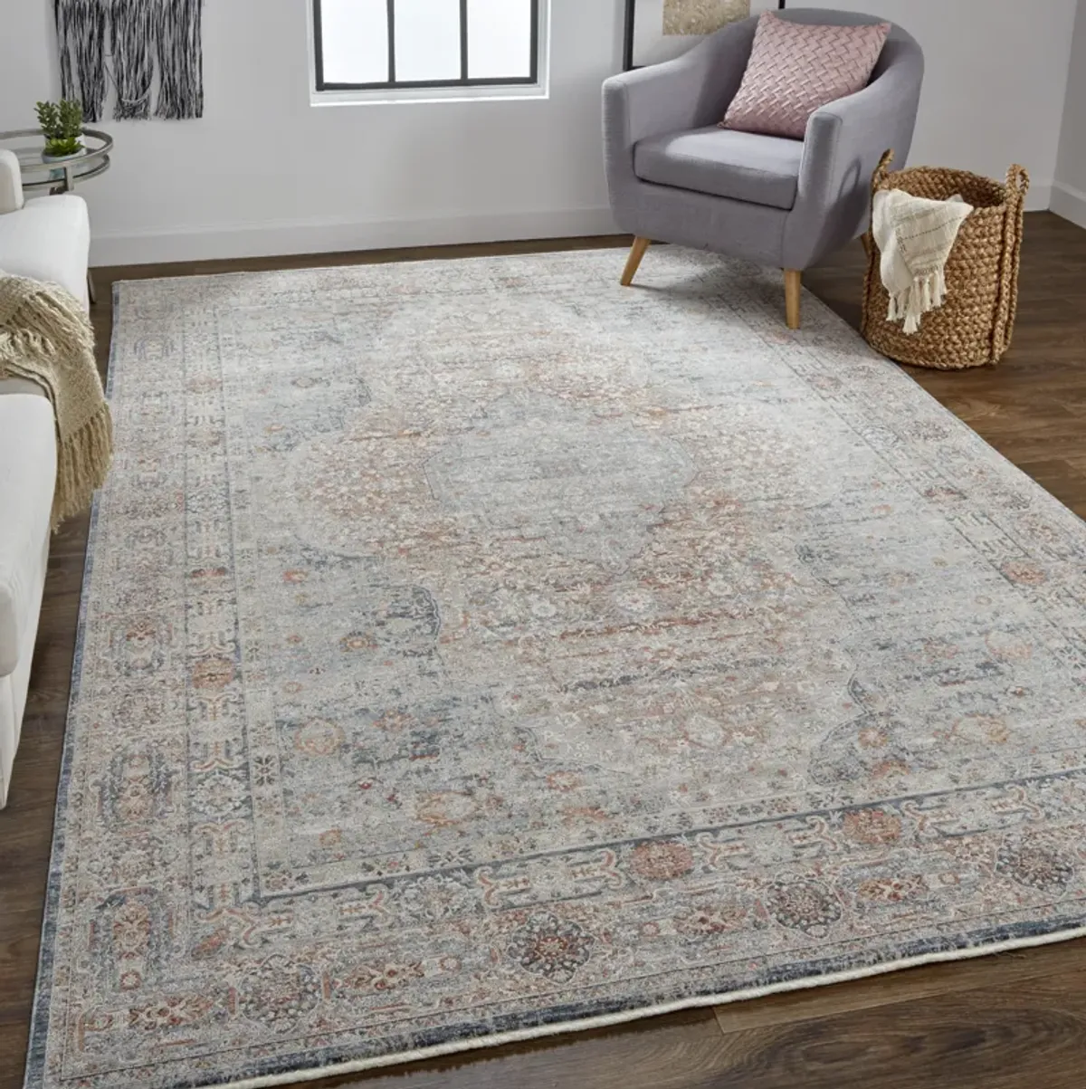 Marquette 3778F Gray/Ivory/Orange 9'6" x 12'7" Rug