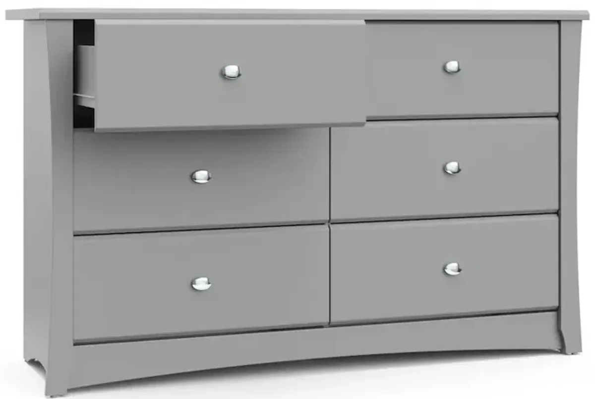 Storkcraft Crescent 6 Drawer Double Dresser (Pebble Gray)