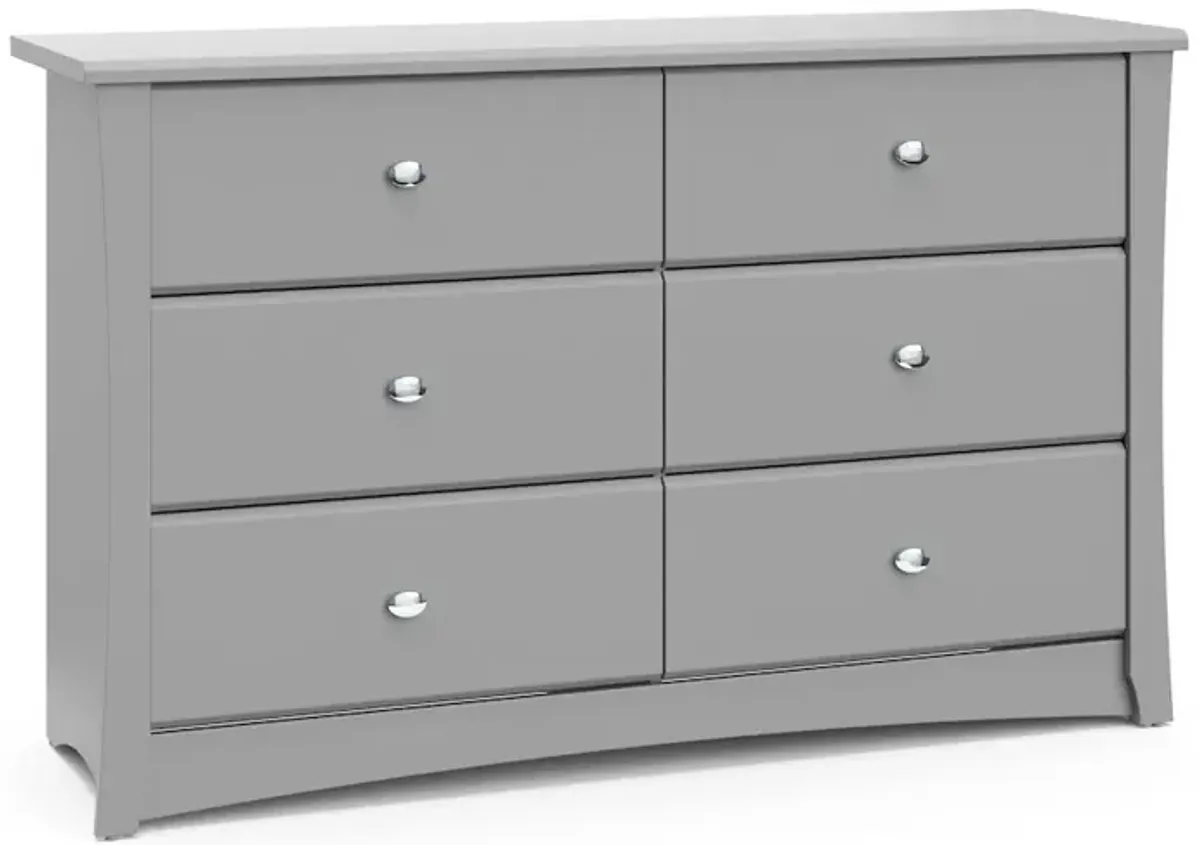 Storkcraft Crescent 6 Drawer Double Dresser (Pebble Gray)